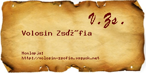 Volosin Zsófia névjegykártya